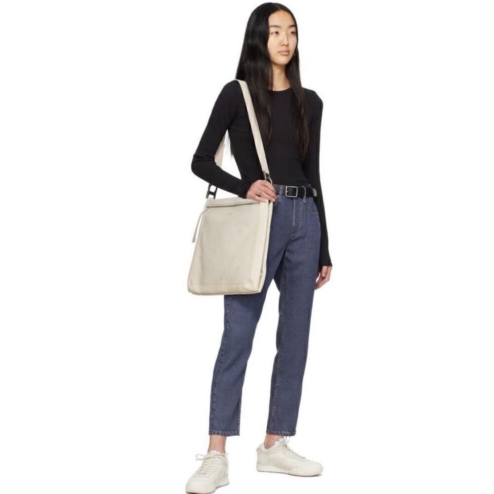 Rag & Bone Olympus Large Crossbody Bag in White Marble Leather